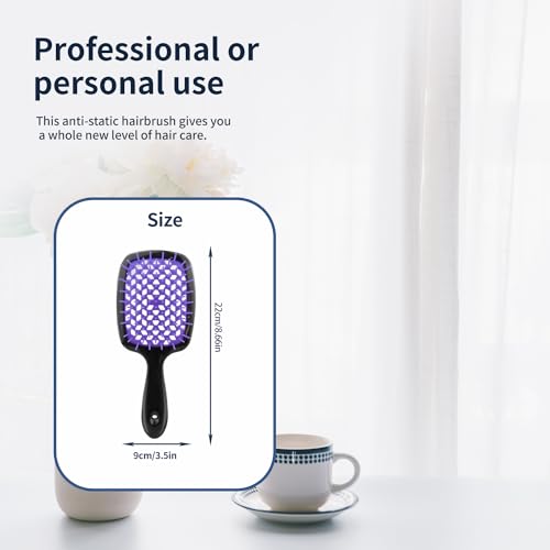 Unbrash Detangling Hair Brush Ultra-Soft Bristles Black Purple New - Image 2