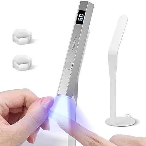 Metal Mini Handheld UV Nail Light Belt Support for Gel Nails Portable LED Nail Lamp USB Nail Dryer for 8s Fast Curing Home Nail DIY Gel Polish Nail Glue (Silver)