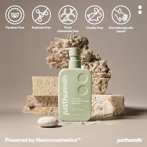 Justhuman Probiotic Dandruff Shampoo Conditioner Set 8oz Healthy Scalp Formula - Image 3
