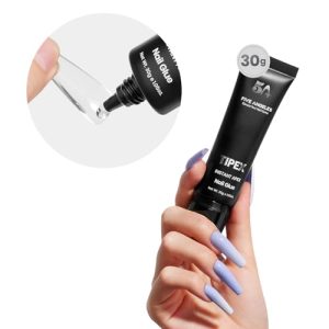 Tipex UV Nail Glue 30g, Solid Gel Nail Glue for Gel Nail Tips,UV Cured for Clear Nail Tips,Nail Art Rhinestone Glue,Transparent Fake Nail Glue,Acrylic Nail Tip Bonding Gel,Decor Adhesive