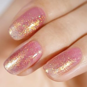 AILLSA Coral Pink Glitter Jelly Gel Nail Polish Holographic Foil Translucent 0.27 Fl Oz GE19