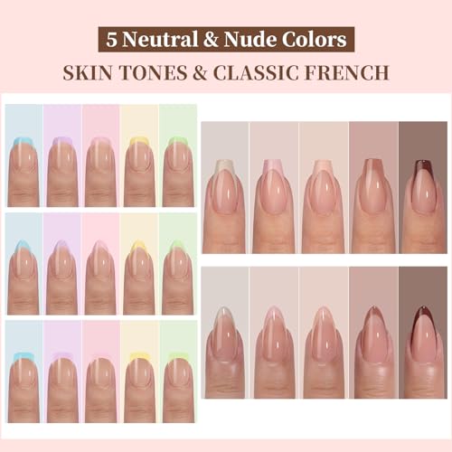 LuGlory 1050 Piece Color Salon Acrylic Semi Gel Nail Tips with Pre-applied Primer and Base Coat - Image 3