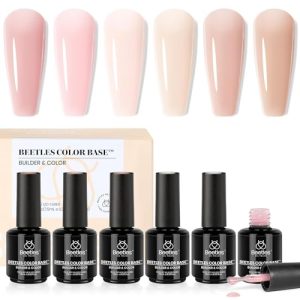 Beetles 5-in-1 Nail Glue & Base Gel Kit with 6 Nude Pink Gel Polish Colors