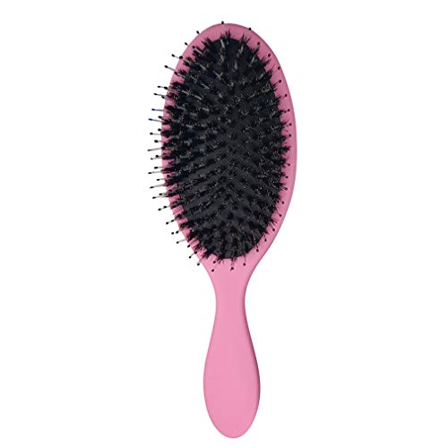 Hair Brush Boar Bristle Brush with Detangling Pins Paddle Detangler Hairbrush for Women Mens and Kids Daily Use