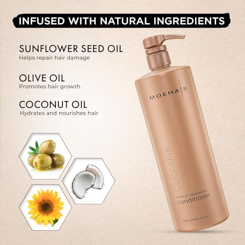 MOEHAIR Color Alive Conditioner | Hydrating & Nourishing | Conditioner for Color Treated Hair | Paraben & Sulfate Free Conditioner | Reduces Scalp Dryness | Softens & Detangles Hair (32 Fl. Oz) - Image 2