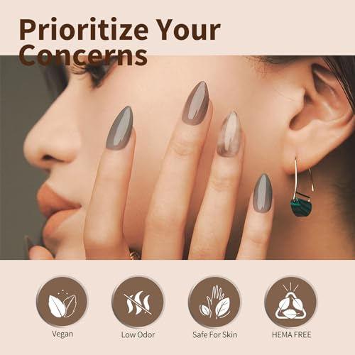 CANNI 30Pcs 9ML Hema-free Gel Nail Polish Set,Nude Brown Red Glitter Gold Gel Polish Kit Soak Off LED Nail Gel Polish Set Nail Art Starter Manicure Salon DIY at Home - Image 5