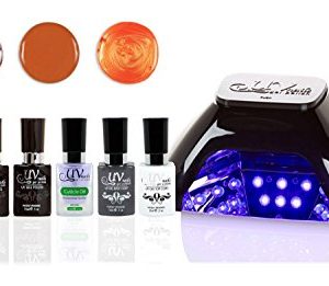UV-Nails Gel Nail Polish Starter Kit With 10W LED Lamp Base & Top Coat Cuticle Oil 15ml