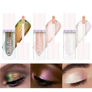 3 PCS Chameleon Liquid Eyeshadow, Metallic Intense Color Shifting Colorful Eye Shadow, Multichrome Long-lasting Holographic Glitter Eye Looks for Eyes and Lips (A)