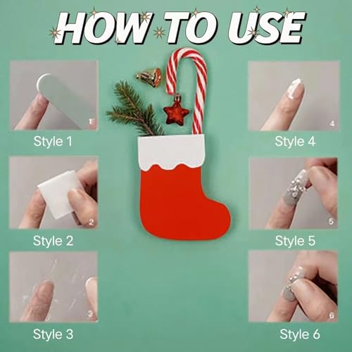 24 Pcs Winter Glitter Press on Nails Short Almond Fake Nails Full Cover Acrylic False Nails with Glue Almond Nail Tips Short Oval Nails Press on Xmas Glue on Nails for Women DIY New Year Nail Art - Image 7