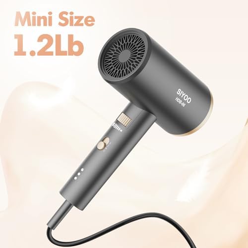 SIYOO 1600W Gold Ionic Hair Dryer with Diffuser Lightweight Design - Image 6