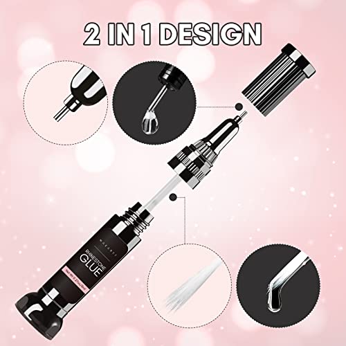 Makartt Nail Rhinestone Glue with Poly Nail Gel White Bundle, Clear Nail Glue Precision Pen Super Strong Adhesive Nail Art Glue Gel, Gel Builder for Nails Natural-Looking Nails Spring Summer Colors - Image 2