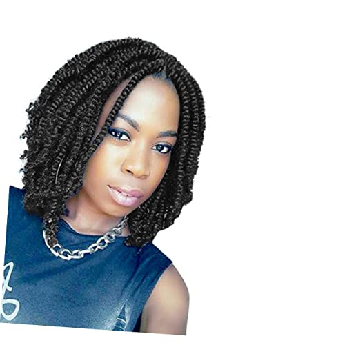 1pc African Dreadlocks Black Outfits Hip- Hop Braid Wig Crochet Hair Curly Afro Wig Human Hair Braids Wigs Twist Wigs Miss Low Temperature Wire Accessories Hip Hop - Image 4