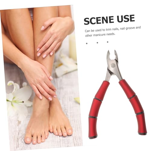 2pcs Manicure Tools Trimmer Nail Clippers Nail Art Tools Cuticle Removing Tool Household Cuticle Nipper Stainless Steel Cuticle Nipper Metal Portable Red Plastic - Image 8
