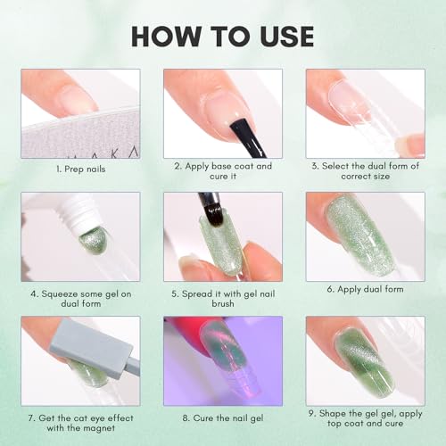 Makartt Cat Eye Poly Nail Gel 50ML Gel Builder for Magnetic Effect Nail Extension Strengthener 3D Diy Hard Gel Manicure Nail Art Home-Nature Serenity - Image 8