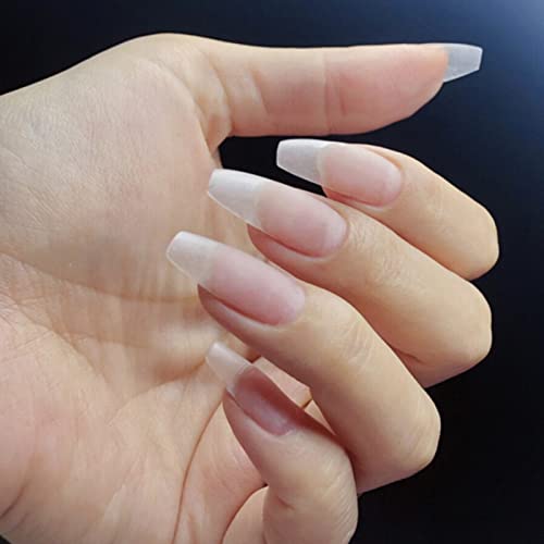 Coffin Nails Long Fake Nails Clear Acrylic Nails Coffin Shaped Ballerina Nails Tips 96pcs Full Cover False Nails Artificial Nails with Case for Nail Salons and DIY Nail Art, 10 Sizes C - Image 8