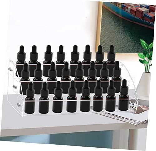 FRCOLOR 2pcs Nail Polish Display Stand Nail Organizer Nail Polish Rack Nail Polish Organizer Case 3 Tier Nail Polish Nail Stand Shelf Braces Nail Polish Storage Rack Acrylic Lip Stick - Image 2
