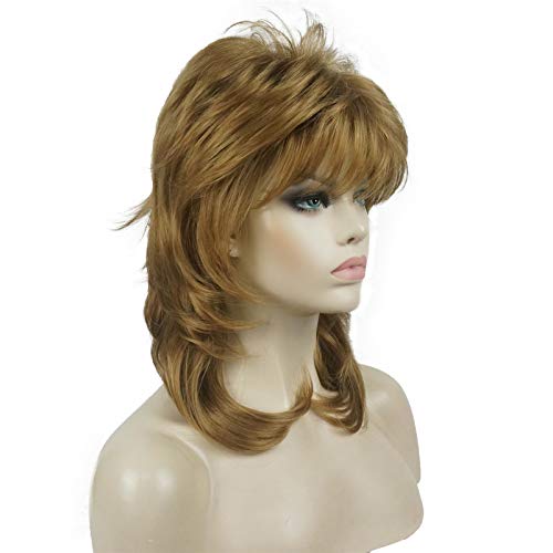 Aimole Shaggy Layered Wig Shoulder Length Women's Wig with Hair Bangs Premium Synthetic Hair Wig for Women (19 Lt Strawberry Blonde) - Image 3