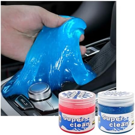 2PCS Car Cleaning Gels, Putty Auto Detailing Tools Car Interior Cleaner Cleaning Slime, Car Putty Detail Cleaning Removal for Air Vent Interior, Universal Car Accessories (Blue+Pink)