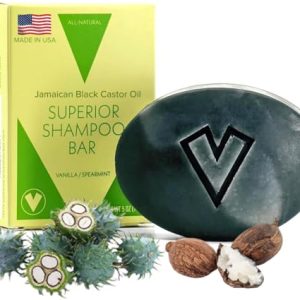 Veeta Superior Shampoo Bar (5 ounces) - Strengthen & Promote Hair Growth Jamaican Black Castor Oil, Extreme Lather, All Natural Plant Based