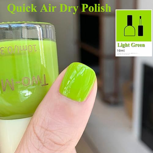 Air Dry Light Green Gel Nail Polish, Chip Resistant Bright Green Summer Gel Polish, Lime Green Nail Polish for Women, Pastel Green Nail Gel Color for Nail Art Manicure & at Home DIY, 10ML - Image 8