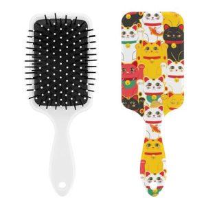 Japanese Cute Lucky Cat Air Cushion Hair Brush, Gentle Nylon Bristles for All Hair Types