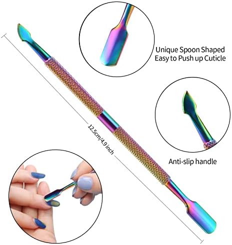 Cuticle Trimmer with Cuticle Pusher, SoHai Cuticle Remover Cutter Nipper and Triangle Cuticle Nail Pusher Peeler Scraper, Durable Dead Skin Clipper Manicure Pedicure Tools (Colorful) - Image 3