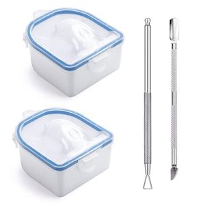 4-Piece Nail Soaking Bowl and Cuticle Tool Set for At-Home Manicures