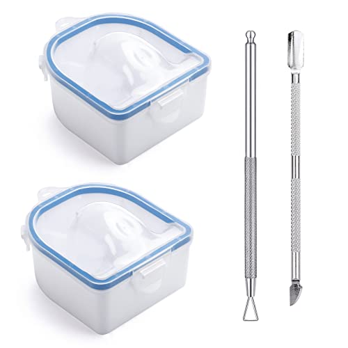 4-Piece Nail Soaking Bowl and Cuticle Tool Set for At-Home Manicures