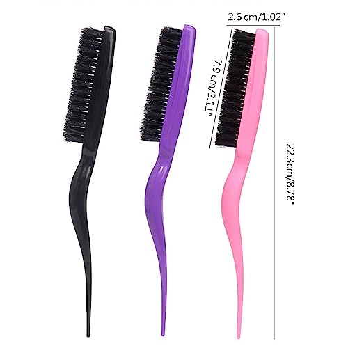 Boar Bristle Brush Comb Hair Teasing Brush For Women Men Salon Boar Bristle Beauty Styling Backcombing Brush For Women Hair Styling Accessory Hair Detangling Brush Hair Volumizing Comb Hair Smoothing - Image 4