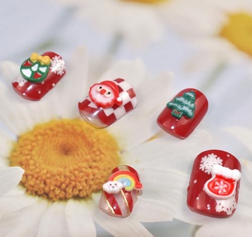 80pcs Cute Glow Christmas Nail Charms for DIY Manicure Decoration - Image 7
