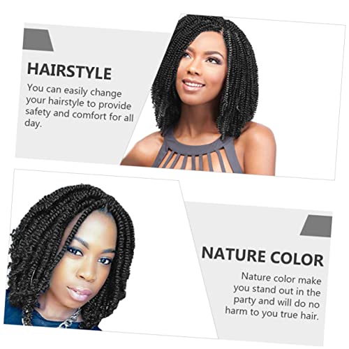 1pc African Dreadlocks Black Outfits Hip- Hop Braid Wig Crochet Hair Curly Afro Wig Human Hair Braids Wigs Twist Wigs Miss Low Temperature Wire Accessories Hip Hop - Image 9