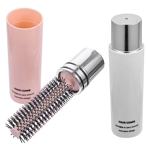 2pcs Roller Round Brush Compact Hair Brush Hair Quiff Roller Comb Retractable Curling Hairbrush Hair Blow Drying Brush Travel Styling Brush for Women