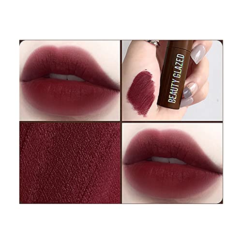 Lipstick for Moisturized Lips Long-Lasting Lightweight Lip Gloss Chocolate Matte Lip Glaze Matte Non-fading Lipstick Lip and Cheek Tint Red Lipstick Long Lasting Makeup Sets For Women - Image 3