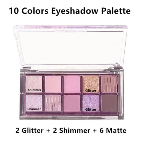 Go Ho 10 Colors Eyeshadow Palette,Matte&Glitter Eyeshadow Makeup,Long Lasting Blendable Shades,Naturing-Looking,High Pigment Waterproof Cool Eye Eyeshadow Palette,14 Midsummer Dream - Image 3