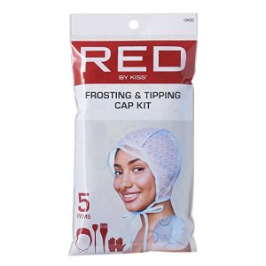 Red by Kiss Hair Dye Coloring and Highlighting Kit Frosting and Tipping Cap kit (5 Piece Kit)