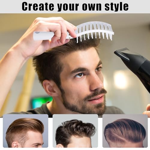 Ergonomic White Detangling Hair Brush for All Hair Types - Image 5