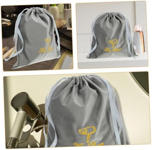 Travel Hair Dryer 3pcs Hair Dryer Storage Bag Blow Dryer Hair Dryer Bag Hair Dryer Attachments Storage Bag for Hair Dryer Drawstring Bag Fabric Classic Travel Makeup Brush Bag - Image 2