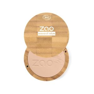 Zao Makeup Compact Pressed Powder Foundation Blendable Face Makeup Long Lasting Portable Full Coverage with Macadamia Oil & Cocoa Butter Lightweight Airbrushing for Pores & Imperfections 9g (302)
