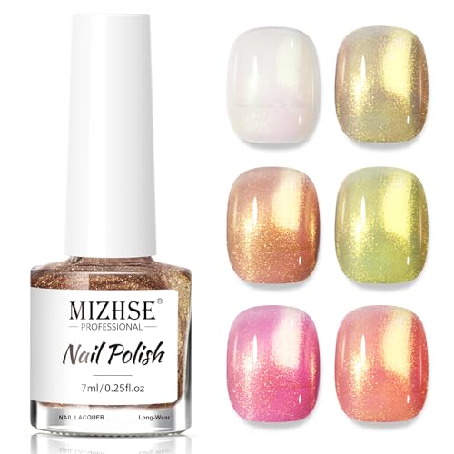 MIZHSE Nail Polish: Mermaid Pearl Nail Polish 6 Colors, Aurora Effect Nail Polish Air Dry Fast, Water-based Nail Polish Non Gel White Silver Gold Green Long Lasting Nail Art Manicure Home Gift - Image 8