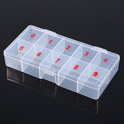 5 Pcs Nail Tip Box Nail Drill Bit Case False Empty Nail Tips Organizer Storage Box False Tips Plastic Half Cover Compartments Acrylic Translucent Art Storage Case Container Nail Box for Salon Home DIY - Image 4
