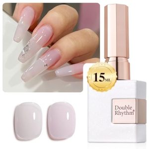 Double Rhythm 15ML Pink Nude Gel Polish Translucent Sheer Neutral Color Jelly Natural UV Led Nail Art DIY at Home (B-A1314)