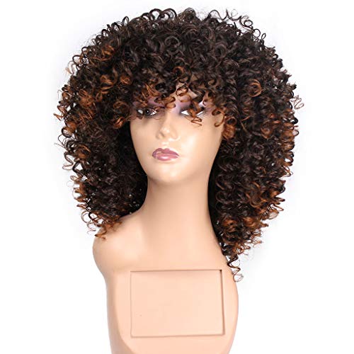 Chic Gray Afro Wig with Bangs, Adjustable Size for Effortless Styling - Image 6