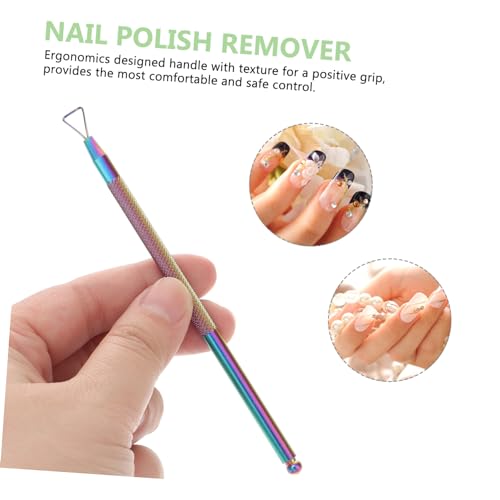 4 Pcs Nail Art Scraper Gel Nail Remover Polish Remover Tool Cuticle Remover Scraper Pusher Manicure Tool Stainless Steel Nail Pusher Pooper Scooper Metal Push Hands Nail Polish - Image 9