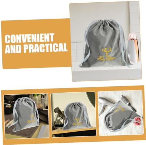 Travel Hair Dryer 3pcs Hair Dryer Storage Bag Blow Dryer Hair Dryer Bag Hair Dryer Attachments Storage Bag for Hair Dryer Drawstring Bag Fabric Classic Travel Makeup Brush Bag - Image 5