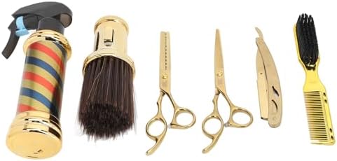 Professional 6-Piece Hair Cutting Scissors Set with Spray Bottle, Comb, Brush, Beard Holder - Image 6