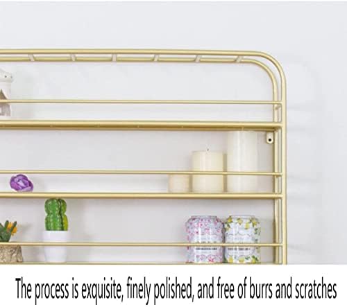 Gold Wall Mounted Nail Polish Rack Organizer 80x17x80cm for Home Spa - Image 5