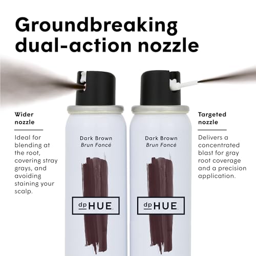 DpHUE Dark Brown Color Touch-Up Spray 2.5 oz and Vegan Root Touch-Up Kit - Image 3