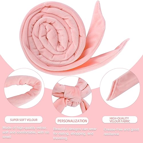 Heatless Curlers to Sleep in Heatless Curling Rod Headband For Long Hair Overnight No Heat Curls For Women velvet Hair Rollers, Bottle, Hair Clips, Scrunchie, Rat-tail Comb, 6 Pieces Set (pink) - Image 7
