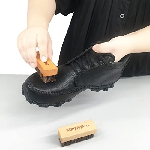 Shoe Brush for Cleaning, Horsehair Bristles Wooden Shine Shoe Brush Cleans Leather, Suede, Nubuck and Delicate Textiles - 3 Pack - Image 3