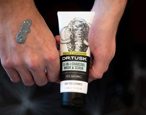 Dr. Tusk 2-in-1 Men's Charcoal Clay Hempseed Oil Face Scrub Mask 5.9 Fl Oz - Image 5